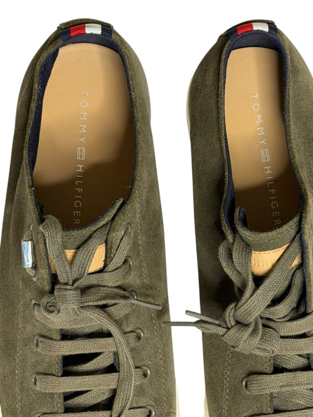 Tommy Hilfiger Suede Leather Sneakers Mens Shoes Trainers Green 11.5 - Picture 5 of 11